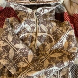 Lululemon Brown and Cream Patterned Hoodie